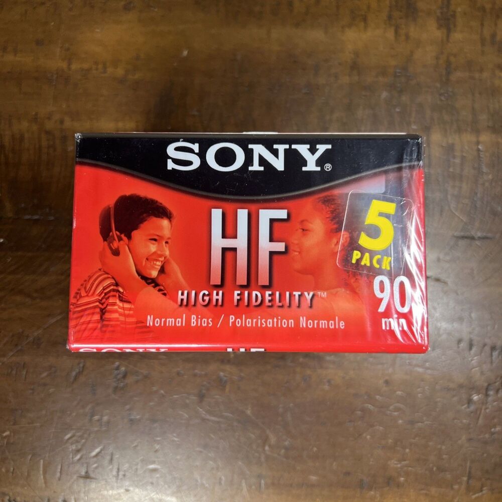 5 Pack SONY HF High Fidelity Normal Bias 90 min Blank Audio Cassette Tapes New